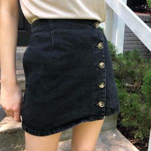Top shop black denim mini skirt